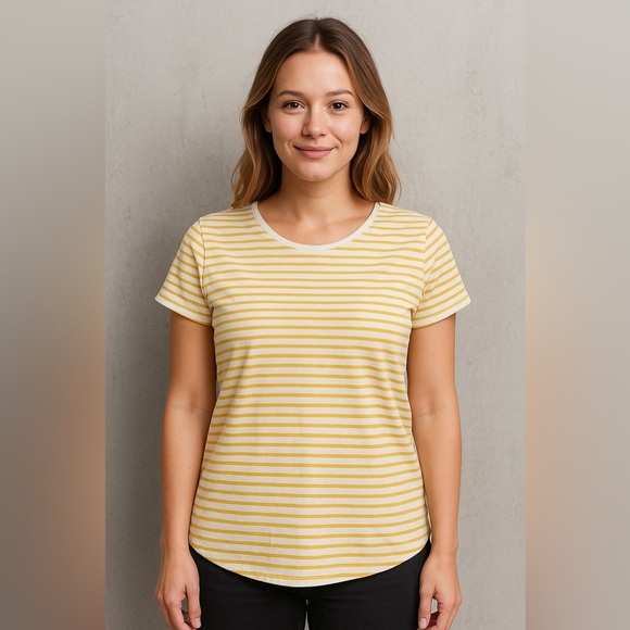 H&M Yellow & White Stripe T-Shirt - Size XL 🍋 - Picture 8 of 8